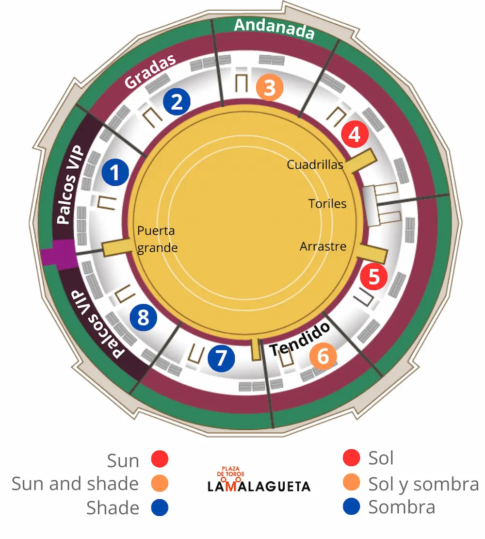 seating plan for malagueta bullring